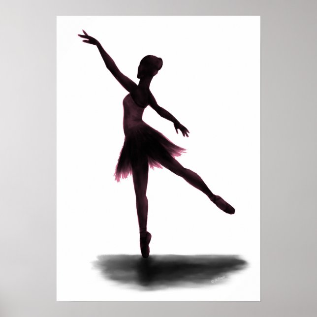 Ballerina-Poster "Practice macht Perfect" - rosa Poster (Vorne)