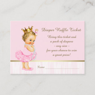 Ballerina Princess Diaper Raffle Ticket Begleitkarte