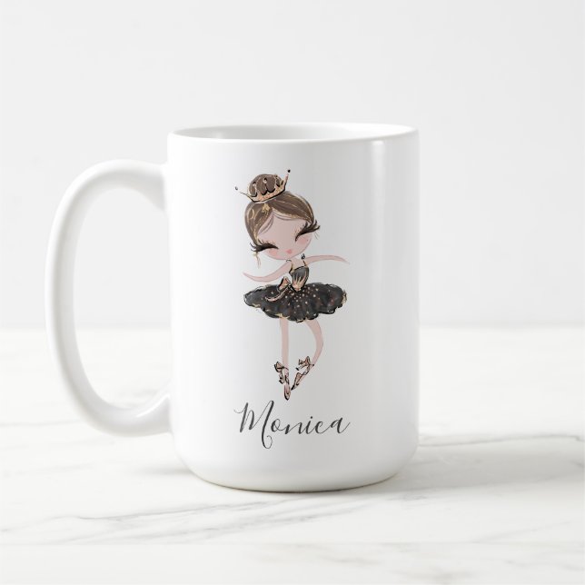 Ballerina Princess Girl Individuelle Name Ballett  Kaffeetasse (Links)