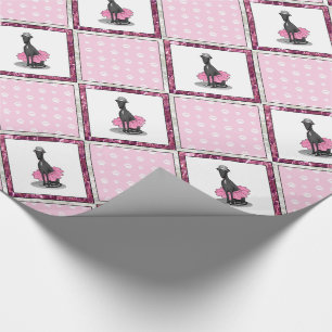 Ballerina Princess Greyhound Dog (schwarz) Geschenkpapier