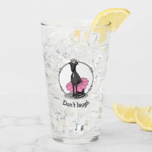 Ballerina Princess Greyhound Dog (schwarz) Glas