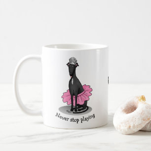 Ballerina Princess Greyhound Dog (schwarz) Kaffeetasse