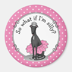 Ballerina Princess Greyhound Dog (schwarz) Magnet