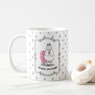 Ballerina Princess Poodle Dog (weiß) Kaffeetasse