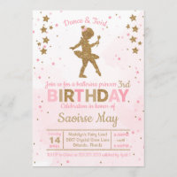 Ballerina Princess Sparkle zum Geburtstag Einladun