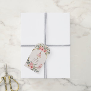 Ballerina-Prinzessin Blütenröte Geburtstagsgeschen Geschenkanhänger