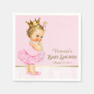 Ballerina Prinzessin Rosa Gold Baby Shower Serviette