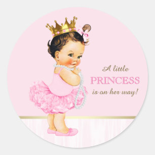 Ballerina Prinzessin Tutu Baby Shower Runder Aufkleber