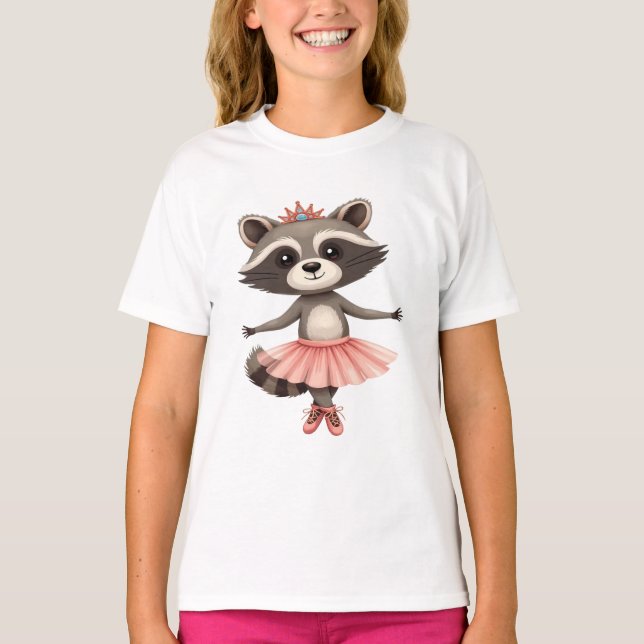 Ballerina Raccoon Ballett Tanz Plié, Chassé, Jett T-Shirt (Vorderseite)