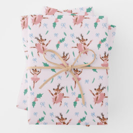 Ballerina Reindeer und Bows Weihnachten Geschenkpapier Set