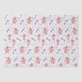 Ballerina Reindeer und Bows Weihnachten Seidenpapier