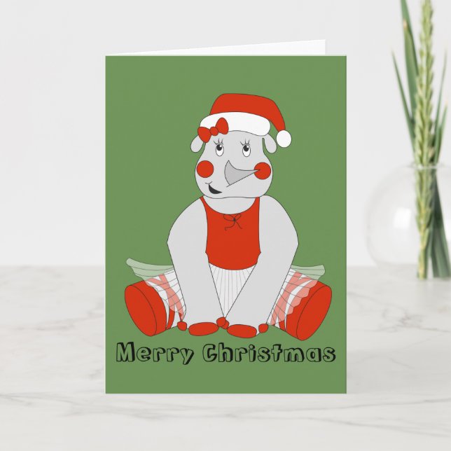 Ballerina Rhino - WeihnachtsSpecial Feiertagskarte (Vorderseite)