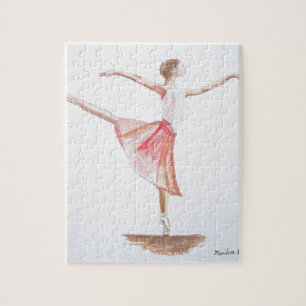 Ballerina rosa girly Aquarell Tänzerin Ballett Puzzle