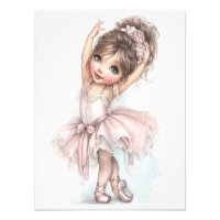 Ballerina Rosa Satin Pantoletten Rosa Tutu Aquarel