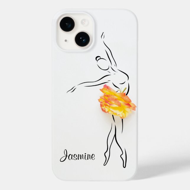 Ballerina Rose Ballett Tänzerin Personalisierter N Case-Mate iPhone Hülle (Rückseite)