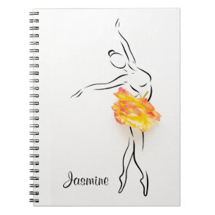 Ballerina Rose Ballett Tänzerin Personalisierter N Notizblock