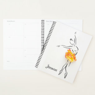 Ballerina Rose Ballett Tänzerin Personalisierter N Planer