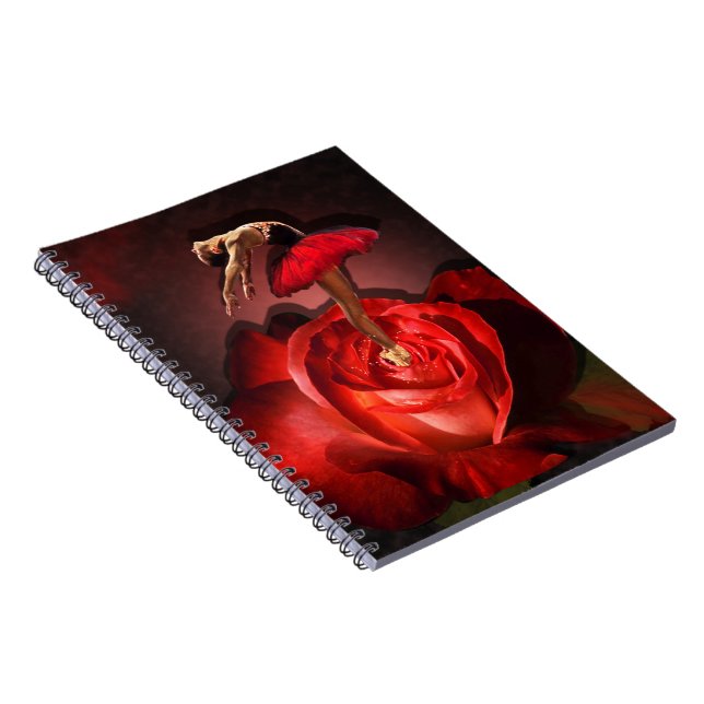 Ballerina-Rose - Notebook Notizblock (Rechte Seite)