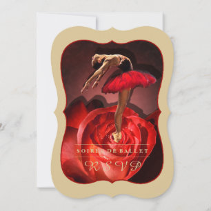 Ballerina-Rose - RSVP-Karte Einladung