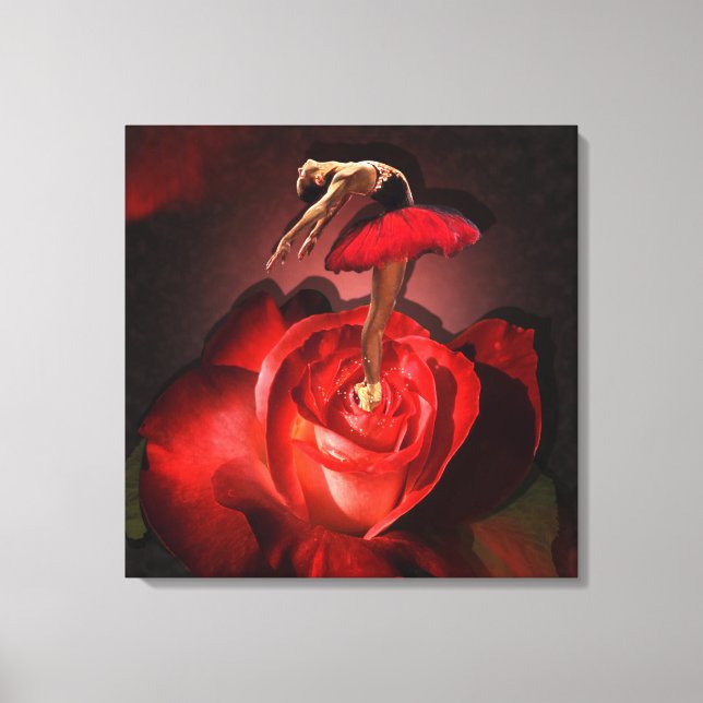 Ballerina Rose - überzogene Canvas Leinwanddruck (Vorderseite)