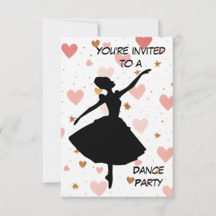 Ballerina Roségold Tanzparty-Einladung Einladung