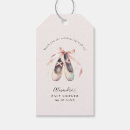 Ballerina Schuhe Pink Bow Gold Baby Girl Dusche Geschenkanhänger