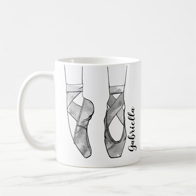 Ballerina Schwarz-Weiß-Ballett Kaffeetasse (Links)