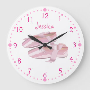 Ballerina Shoes Clock Personalized Ballet Gift Große Wanduhr