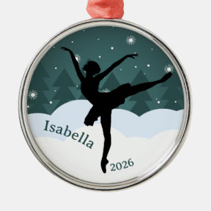 Ballerina-Silhouette Arabesque Geometrischer Winte Ornament Aus Metall