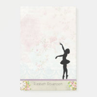Ballerina Silhouette auf elegantem Vintagem Muster
