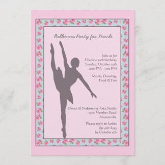 Ballerina-Silhouette-Einladung Einladung