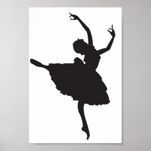 Ballerina-Silhouette-Plakat Poster