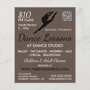 Ballerina Silhouette, Tanzkurse Werbung Flyer