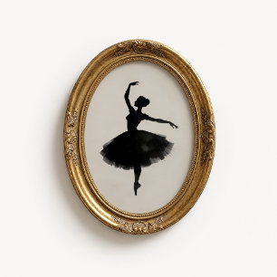 Ballerina-Silhouette-Tusche-Wash-Poster Poster