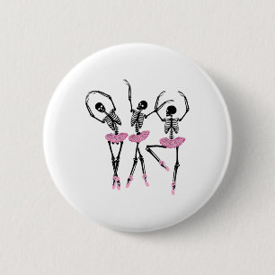 Ballerina Skeletons Tanzen Halloween Ballerina Sk Button