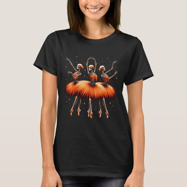 Ballerina Skelettanz Sonniges Halloween Ballett 1 T-Shirt (Vorderseite)