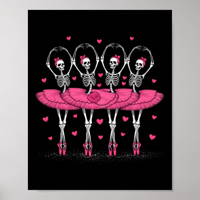 Ballerina Skelettanz Weihnachtsballon Poster (Vorne)