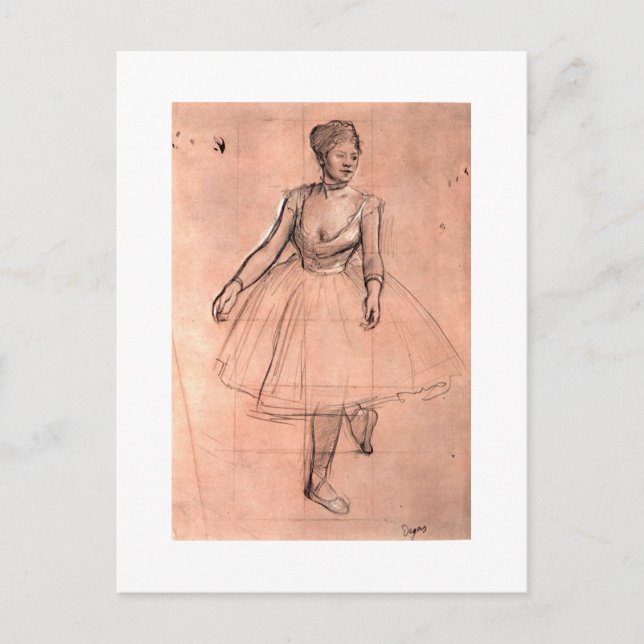 Ballerina-Sketch von Degas hübscher Balletttänzerk Postkarte (Vorderseite)