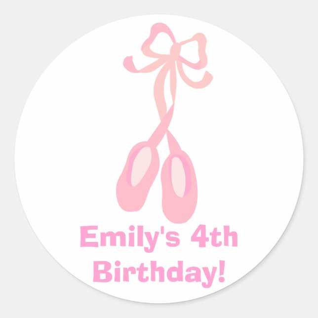 BALLERINA SLIPPERS BALLET Birthday Custom Sticker (Vorderseite)