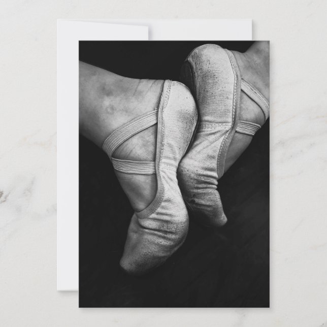 Ballerina Slippers Einladung (Vorderseite)