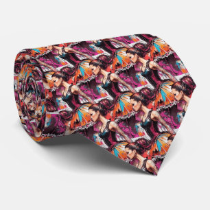Ballerina Splash Retro Art Neck Tie Krawatte