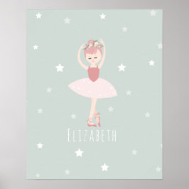 Ballerina Stars Baby Girl Kinderzimmer Poster