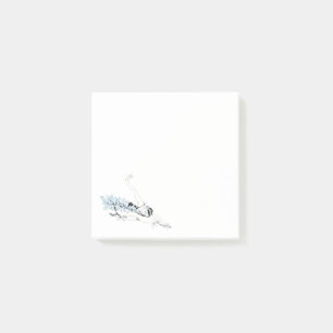 Ballerina Stretching in blau Tutu Post-it Klebezettel