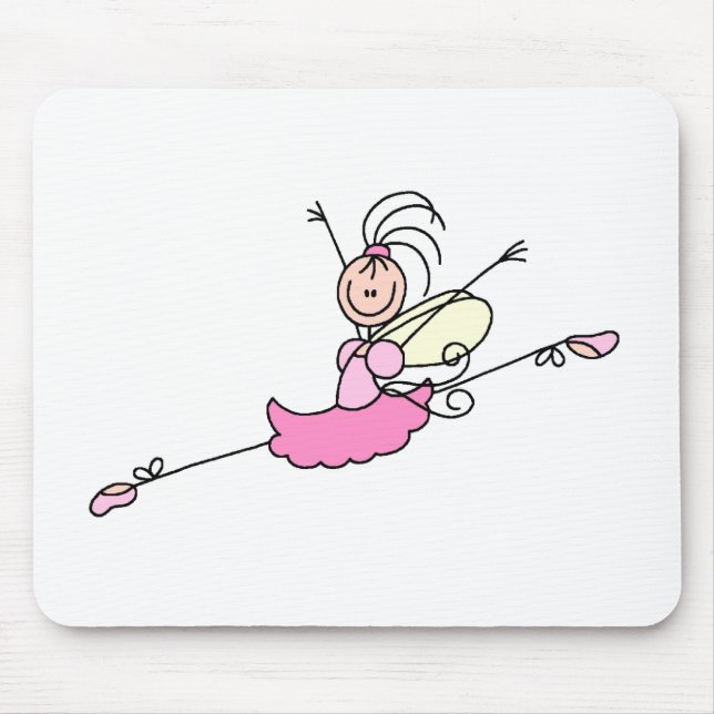 Ballerina-Strichmännchen eins Mousepad (Vorne)