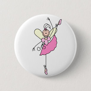 Ballerina-Strichmännchen-Knopf Button