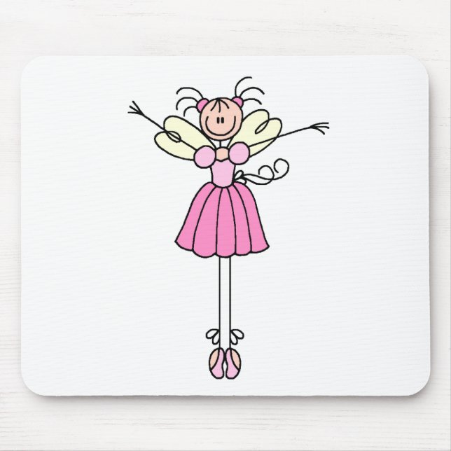 Ballerina-Strichmännchen zwei Mousepad (Vorne)