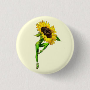 Ballerina Sunflower Ballett Tänzer Button Geschenk