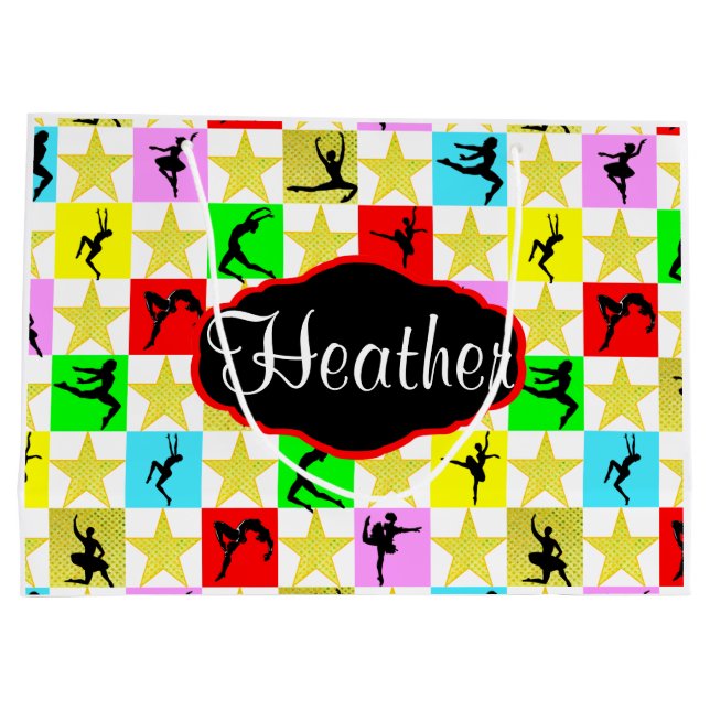 BALLERINA SUPER STAR PERSONALISIERT GIFT BAG GROßE GESCHENKTÜTE (Rückseite)