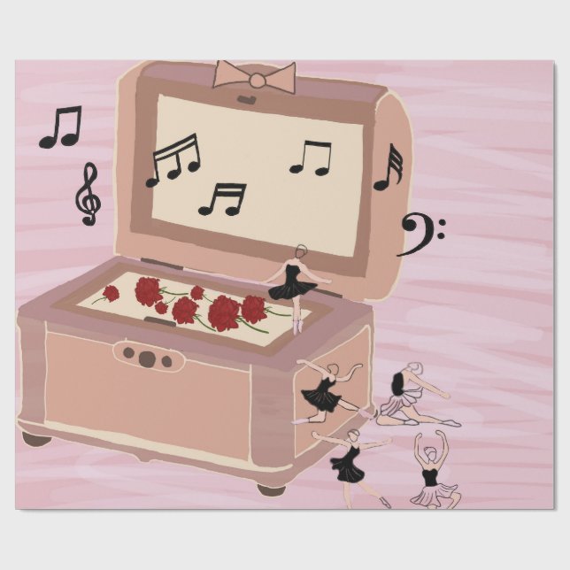 Ballerina Symphony in a Box - Ballerina Art Geschenkpapier (Flach)