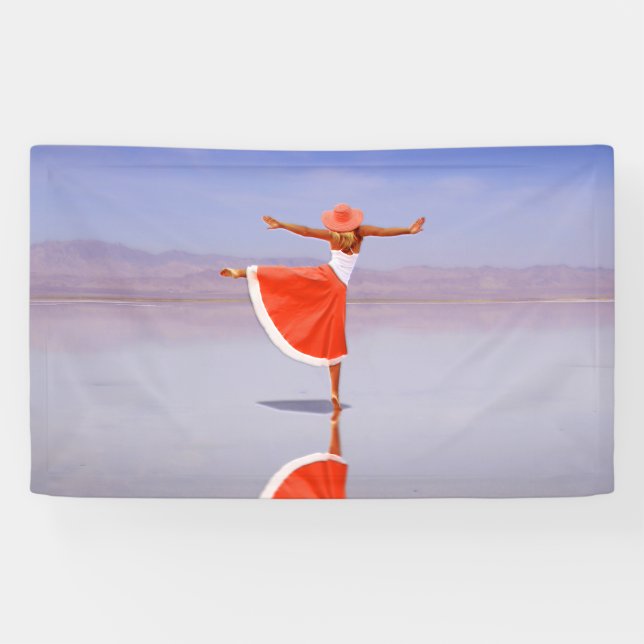 Ballerina Tanz am Strand Banner (Horizontal)